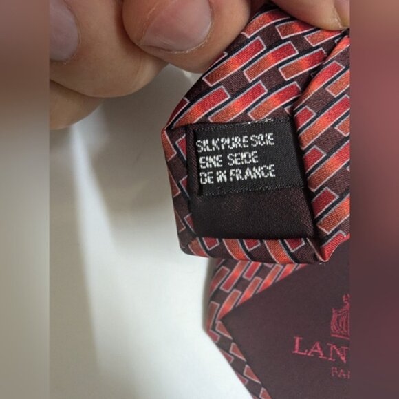 Lanvin Red and Black Men's Tie - Picture 8 of 9